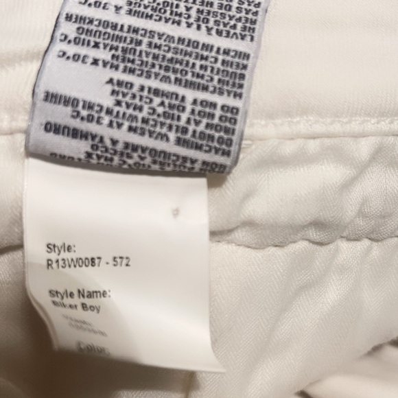 R13 Low-Rise Biker Boy 5 Stretch Trendy Pockets Cropped Designer Jeans White 26 - Picture 5 of 7